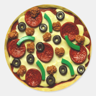 Kinderpizza-Geburtstags-Party Runder Aufkleber