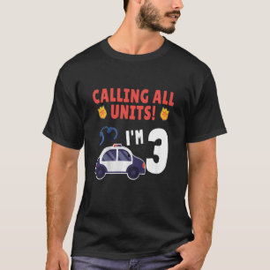 Kinderpolizei Auto 3. Geburtstag 3 Jahre alt Gebur T-Shirt