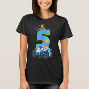 Kinderpolizei Auto 5. Geburtstag 5 Jahre alter Pol T-Shirt