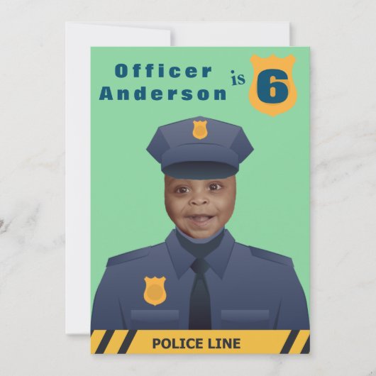 Kinderpolizei Geburtstag Einladung (Vorderseite)