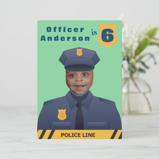 Kinderpolizei Geburtstag Einladung (Stehend Vorderseite)