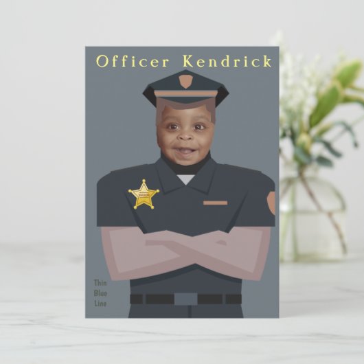 Kinderpolizei Geburtstag Einladung (Stehend Vorderseite)