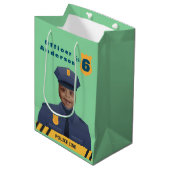 Kinderpolizei Geburtstag Mittlere Geschenktüte (Vorderseite Schrägansicht)