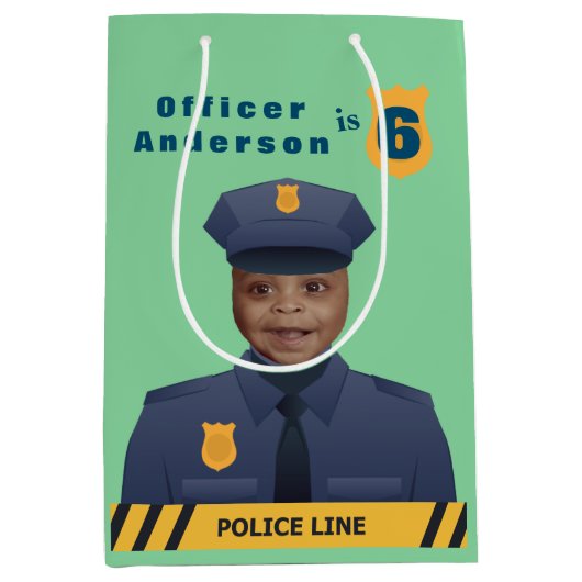 Kinderpolizei Geburtstag Mittlere Geschenktüte (Vorderseite)
