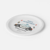 Kinderpolizei Geburtstagsfeierplatte Pappteller (Schrägansicht)