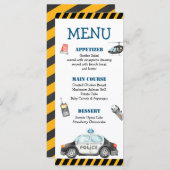 Kinderpolizei Geburtstagsmenü Menükarte (Vorne/Hinten)