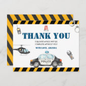 Kinderpolizei Geburtstagspartei Dankeskarte (Vorne/Hinten)