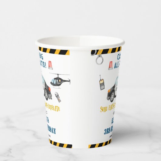 Kinderpolizei Geburtstagspartei Pappbecher (Links)