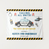 Kinderpolizei Geburtstagsparty Begrüßungsband Wandteppich (Vorderseite (Horizontal))