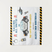 Kinderpolizei Geburtstagsparty Begrüßungsband Wandteppich (Vorderseite)