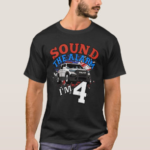 Kinderpolizei Polizist Polizist 4. Geburtstag Part T-Shirt