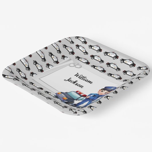 Kinderpolizist Pappteller (Gewinkelt)