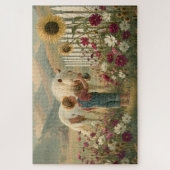 Kinderpony Wildblumen Berge Wiese Puzzle (Vertikal)