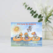 Kinderpool-Party Einladung (Stehend Vorderseite)