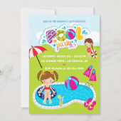 Kinderpoolparty Einladung (Vorderseite)