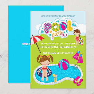 Kinderpoolparty Einladung