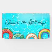 Kinderpoolparty - Farbige Schwimmringe Banner (Horizontal)