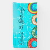 Kinderpoolparty - Farbige Schwimmringe Banner (Vertikal)
