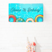Kinderpoolparty - Farbige Schwimmringe Banner (InSitu)
