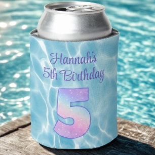 Kinderpoolparty Sommer 5. Geburtstag Dosenkühler