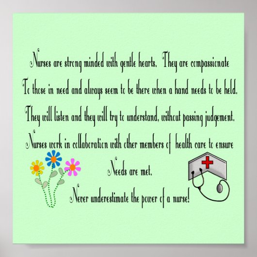 Kinderposter "Power einer Krankenschwester!" Poster (Vorne)