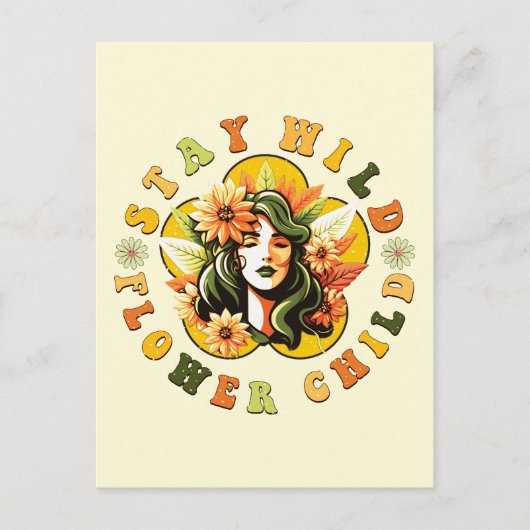 Kinderpostkarte bleibe Wild Blume Postkarte (Vorderseite)