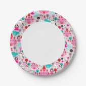 Kinderprinzesseschloss und Einhorn Pappteller (Vorderseite)