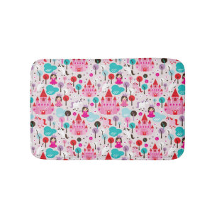 Kinderprinzessinschloss und -Einhorn Badematte