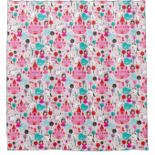 Kinderprinzessinschloss und -Einhorn Duschvorhang (Vorderseite)