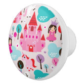 Kinderprinzessinschloss und -Einhorn Keramikknauf (Rechts)