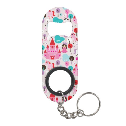 Kinderprinzessinschloss und -Einhorn Schlüsselbund Flaschenöffner (Rückseite)