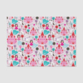 Kinderprinzessinschloss und -Einhorn Seidenpapier (Vorderseite)