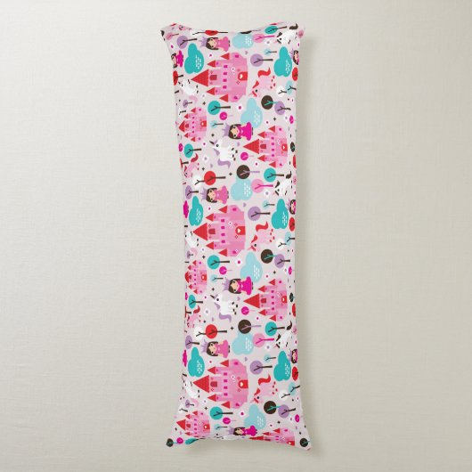 Kinderprinzessinschloss und -Einhorn Seitenschläferkissen (Vorderseite Vertikal)