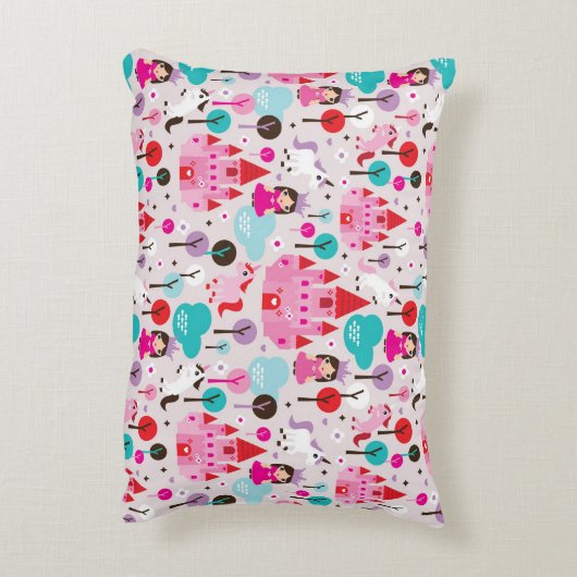 Kinderprinzessinschloss und -Einhorn Zierkissen (Rückseite(Vertikal))