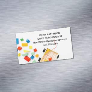 Kinderpsychologe Spieltherapie Spielzeug Blockiert Magnetische Visitenkarte