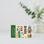 Kinderpsychologe Spieltherapie Spielzeug Foto Grün Visitenkarte (Stehend Vorderseite)