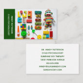 Kinderpsychologe Spieltherapie Spielzeug Foto Grün Visitenkarte (Vorne/Hinten)