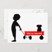 Kinderpulling Red Wagon Neue Adresse Ankündigungspostkarte (Vorne/Hinten)