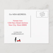 Kinderpulling Red Wagon Neue Adresse Ankündigungspostkarte (Rückseite)