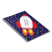 Kinderraketenschiff Weltraum Niedlich Notizblock (Rechte Seite)