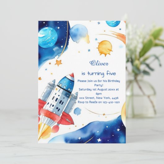 Kinderraum Einladung zum Geburtstag (Stehend Vorderseite)