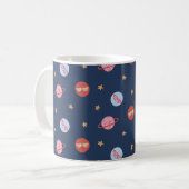 Kinderraum-Mini-Muster mit Planeten und Sternen Kaffeetasse (Vorderseite Links)