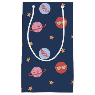 Kinderraum-Mini-Muster mit Planeten und Sternen Kleine Geschenktüte