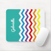 Kinderregenbogen-Zickzack bunter Spaß Mousepad (Mit Mouse)