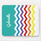 Kinderregenbogen-Zickzack bunter Spaß Mousepad (Vorne)