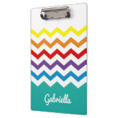 Kinderregenbogen-Zickzack buntes hübsches Klemmbrett (Links)