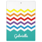 Kinderregenbogen-Zickzack buntes hübsches Klemmbrett (Rückseite)