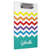 Kinderregenbogen-Zickzack buntes hübsches Klemmbrett (Rechts)