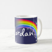 Kinderregenbogenmarine addieren Ihre NamensTasse Kaffeetasse (VorderseiteRechts)