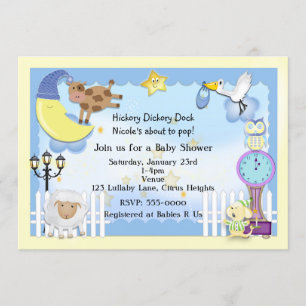 Kinderreim Wiegenlied Baby Shower Einladungen